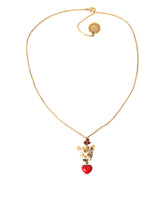Dolce & Gabbana Gold Brass Chain Dog Heart Pendant Charm Necklace -   -  Dolce & Gabbana.